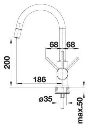 Смеситель для кухни (мойки) Blanco Mida-S (хром), рычажный фотография 1