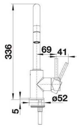 Смеситель для кухни (мойки) Blanco Mida-S (хром), рычажный фотография 2