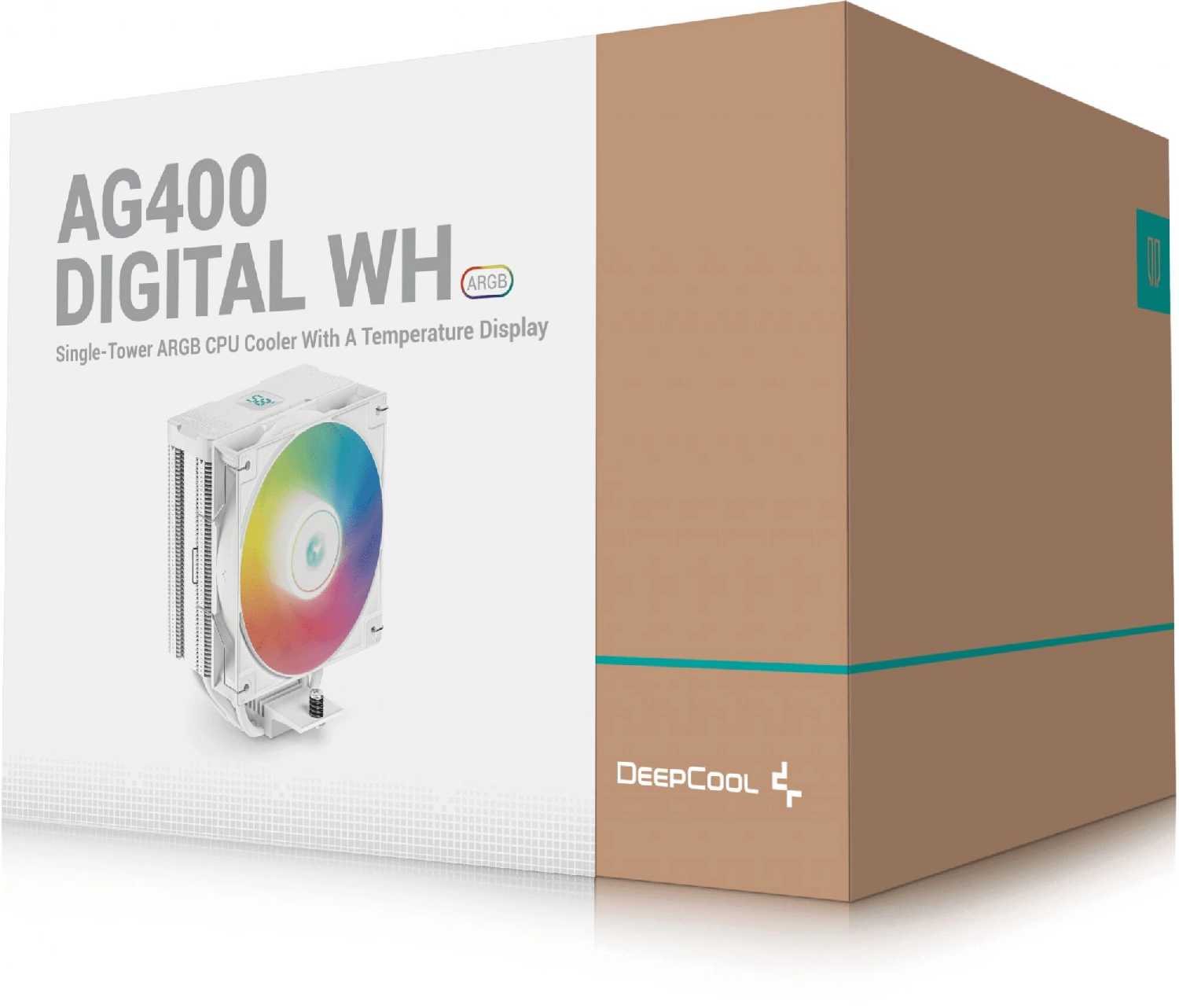 Кулер для процессора DEEPCOOL AG400 DIGITAL WH ARGB фотография 2