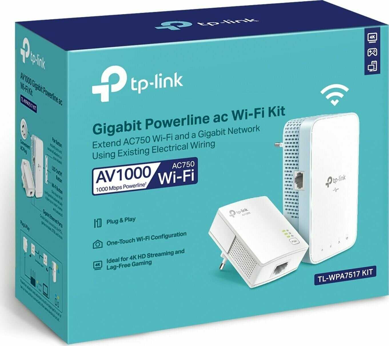 Wi-Fi+Powerline роутер TP-LINK TL-WPA7517 KIT фотография 2