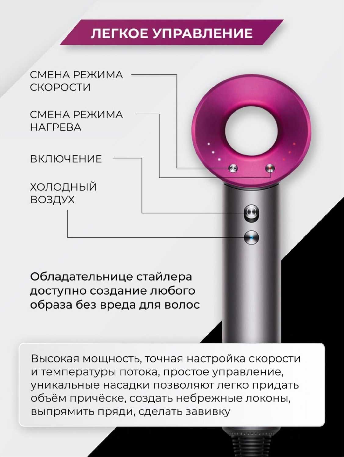 Профессиональный фен Фен для волос 5в1 фотография 7