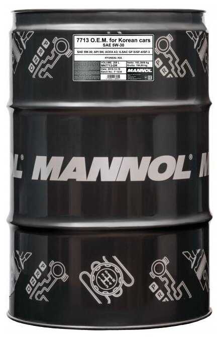Синтетическое моторное масло Mannol 7713 O.E.M. for Korean cars / for Hyundai KIA 5W-30 фотография 12