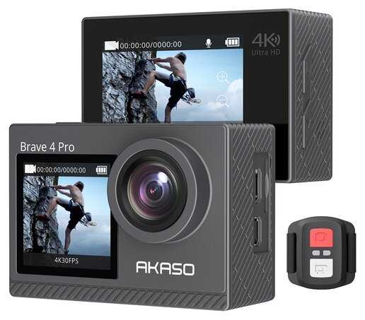 Экшн-камера AKASO BRAVE 4 PRO, 20МП, 3840x2160 фотография 8