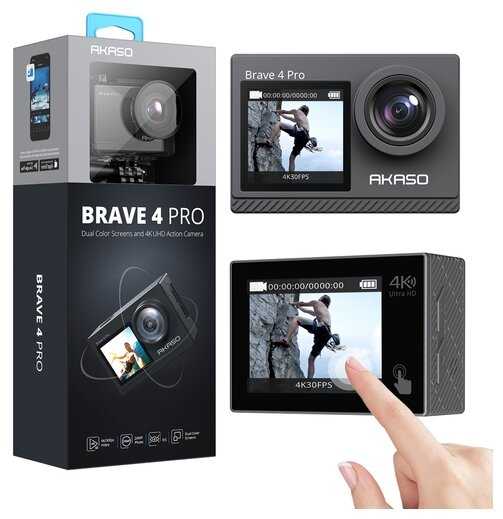 Экшн-камера AKASO BRAVE 4 PRO, 20МП, 3840x2160 фотография 9