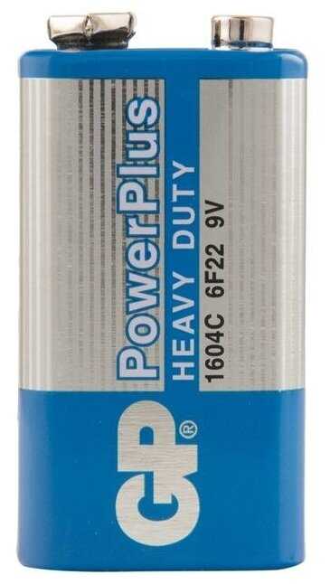 Батарейка GP PowerPlus MN1604 (6F22) Крона, солевая, OS1, цена за штуку, 288126 фотография 2