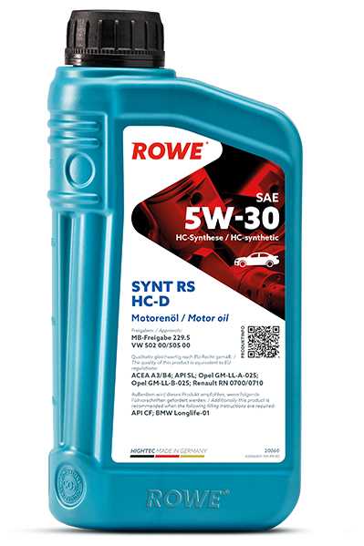 Синтетическое моторное масло ROWE Hightec Synt RS HC-D SAE 5W-30