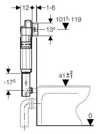 Бачок скрытого монтажа GEBERIT UP182 (109.160.00.1) фотография 1