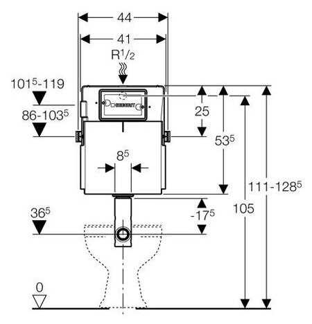 Бачок скрытого монтажа GEBERIT UP182 (109.160.00.1) фотография 2