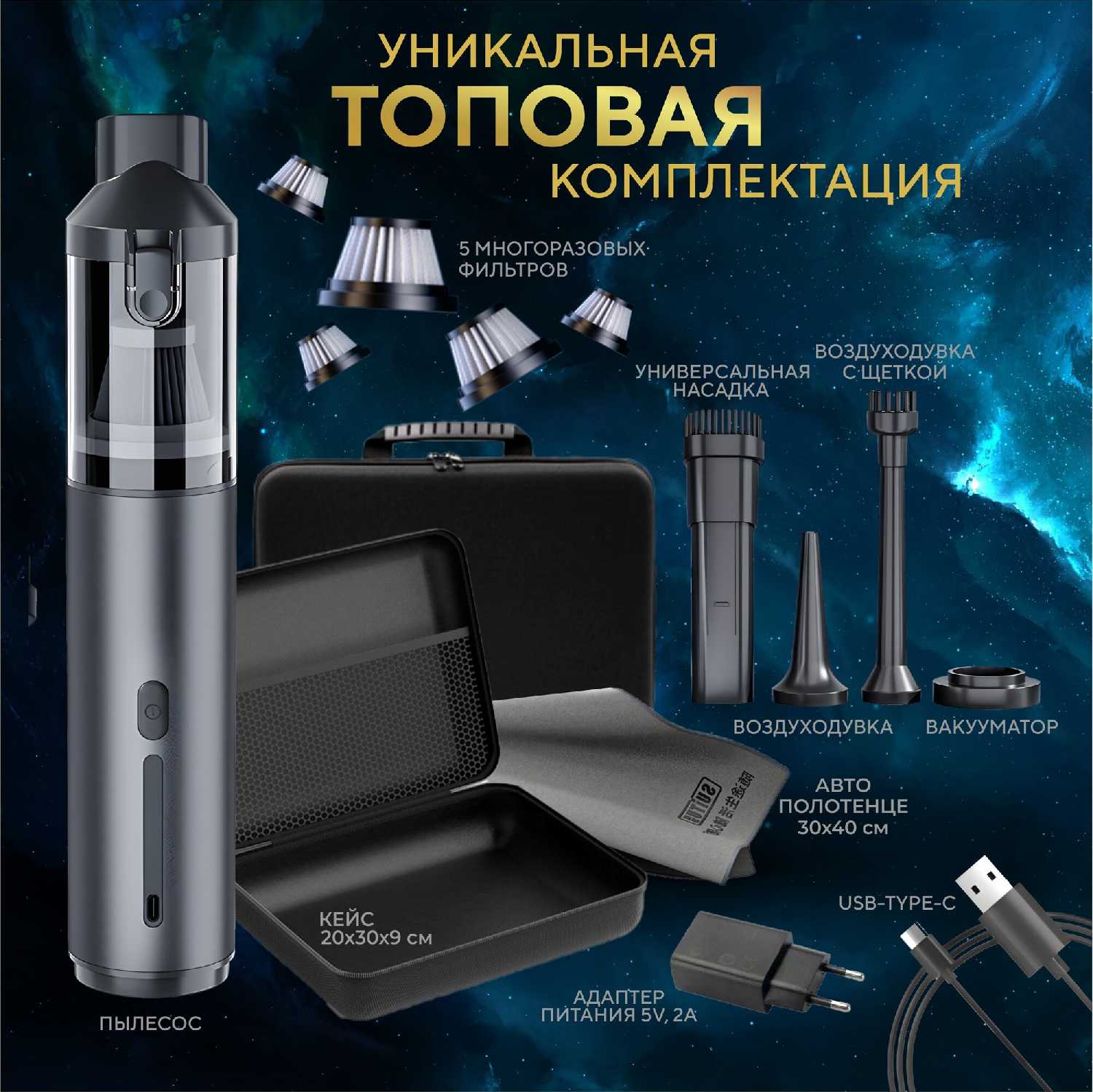 Автомобильный пылесос беспроводной фотография 11