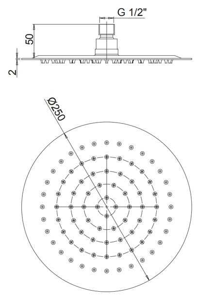Верхний душ Paini 50CR759UP25E, хром фотография 1