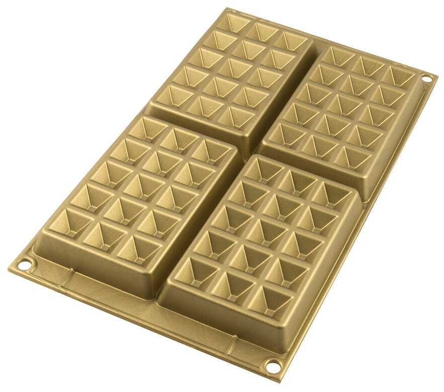 Форма Silikomart для приготовления вафель Waffel Classic силиконовая золотая (26.155.63.0065)