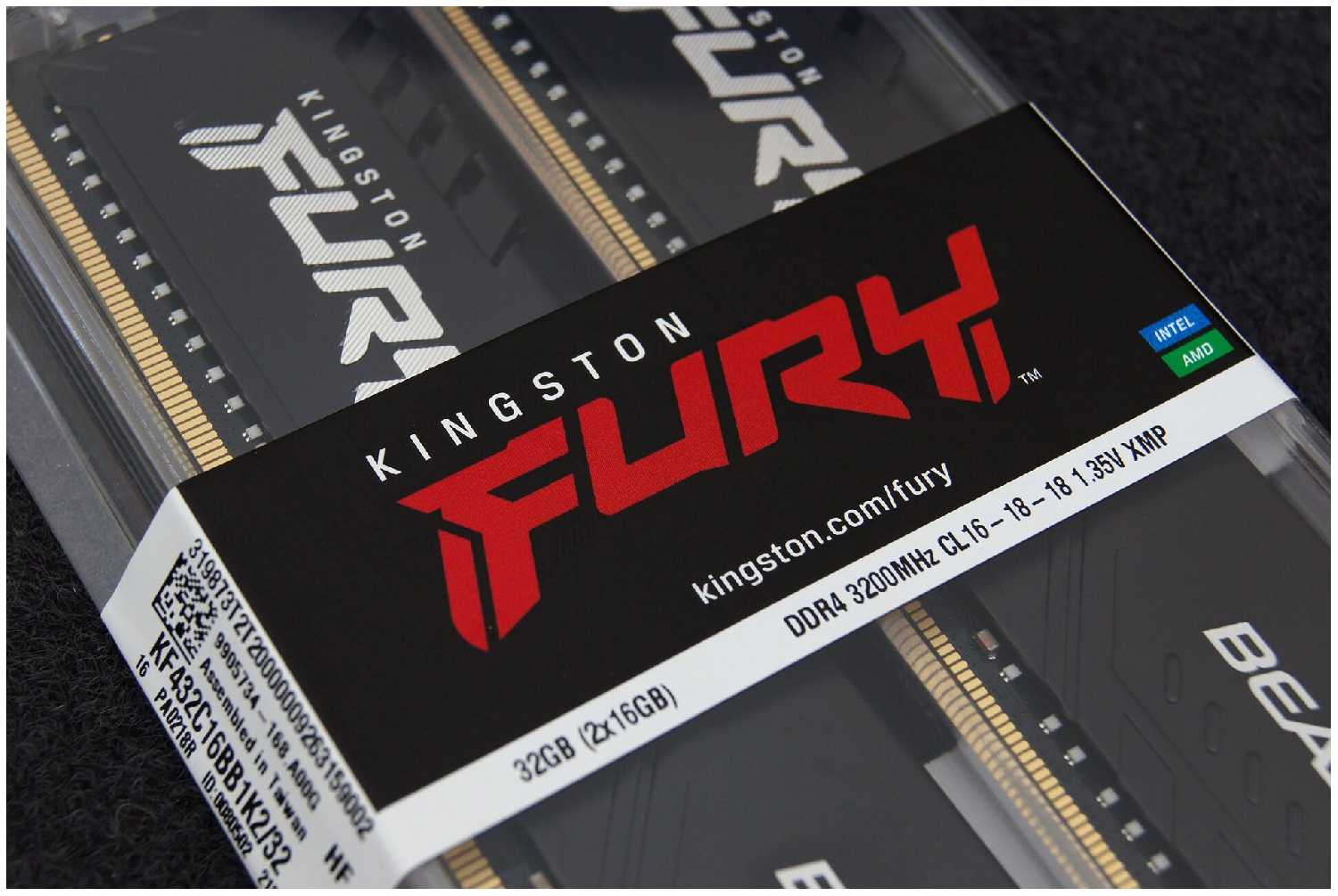 Оперативная память Kingston FURY Beast 32 ГБ (16 ГБ x 2 шт.) DDR4 3200 МГц DIMM CL16 KF432C16BB1K2/32 фотография 11