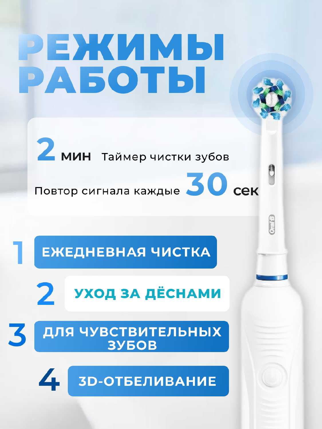Льтразвуковая электрическая зубная щетка Oral B Pro 4000 3D Smartseries фотография 19