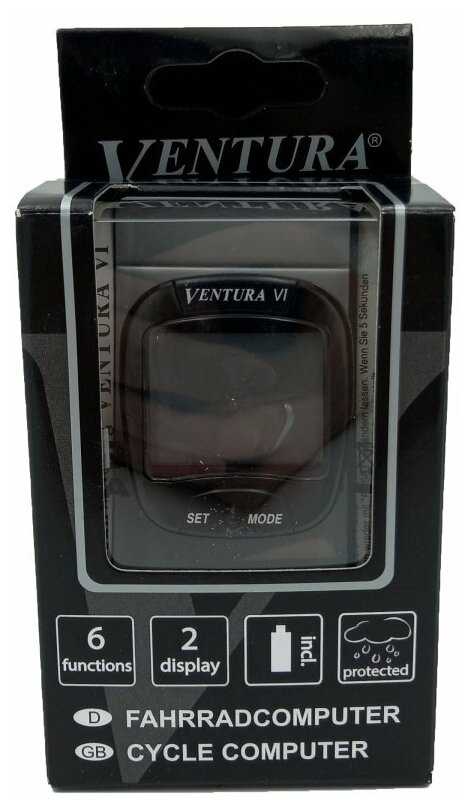Велокомпьютер VENTURA VI, 6 функций, черный, 5-244530 фотография 2