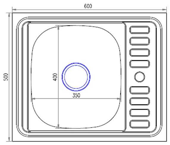 Врезная кухонная мойка Mixline 60х50 (0.4) 1 1/2, 50х60см, нержавеющая сталь фотография 1