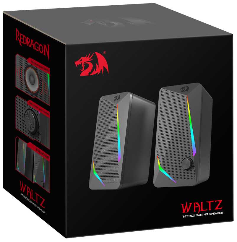 Колонки для компьютера Redragon Waltz 6 Вт / Акустическая система 2.0 USB + 3.5 jack , RGB фотография 11