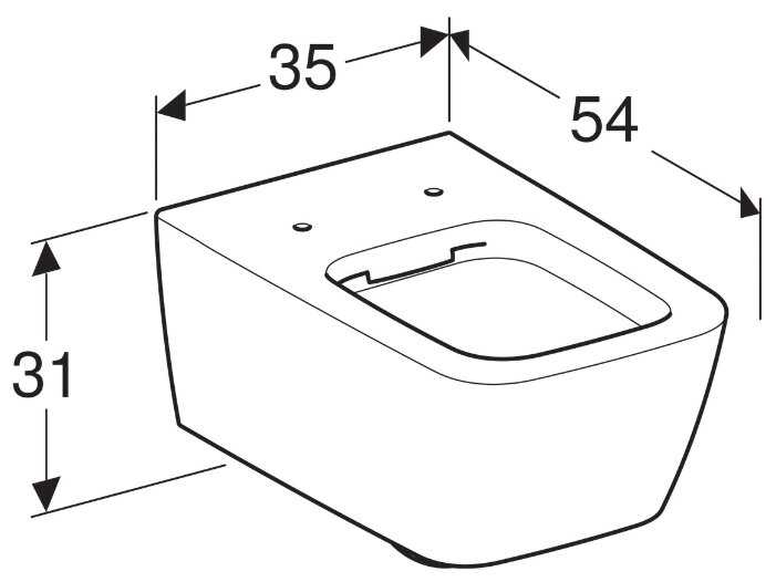 Чаша унитаза подвесная GEBERIT iCon Square 201950000 с горизонтальным выпуском фотография 7
