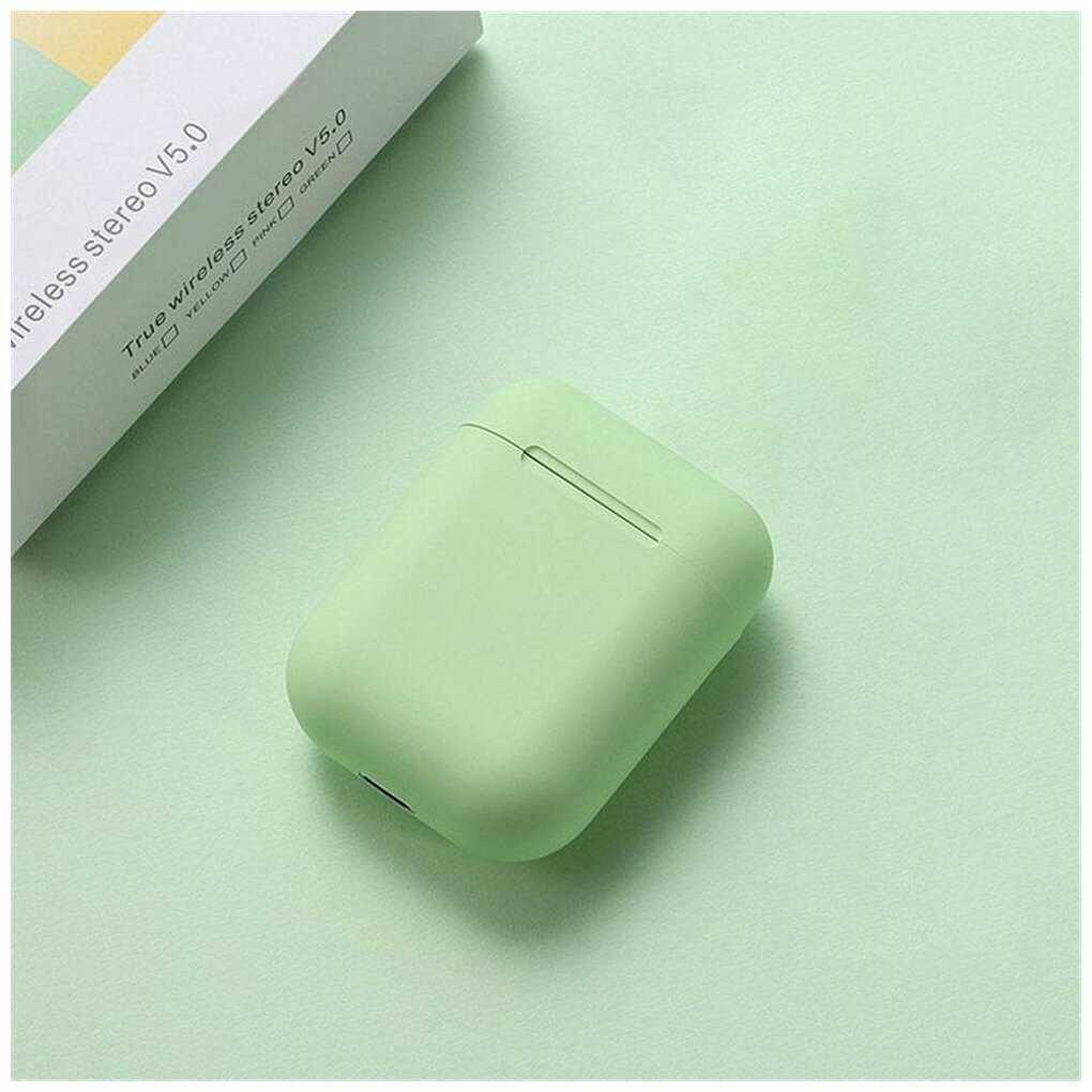 Беспроводные наушники inPods 12 simple для телефона с Блютуз и зарядным чехлом / зеленые фотография 2