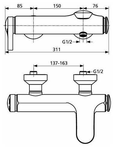Смеситель для душа Ideal STANDARD Melange A 4271 AA, рычажный фотография 2