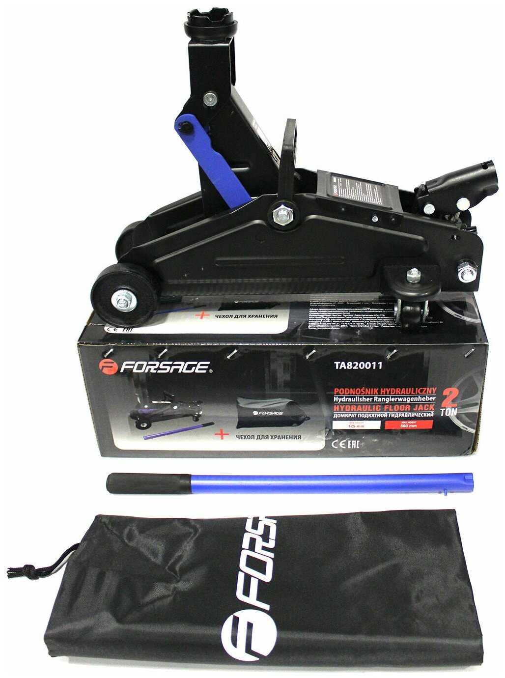 Домкрат Forsage Домкрат подкатной гидравлический для мототехники (F-TH22001CB) фотография 5