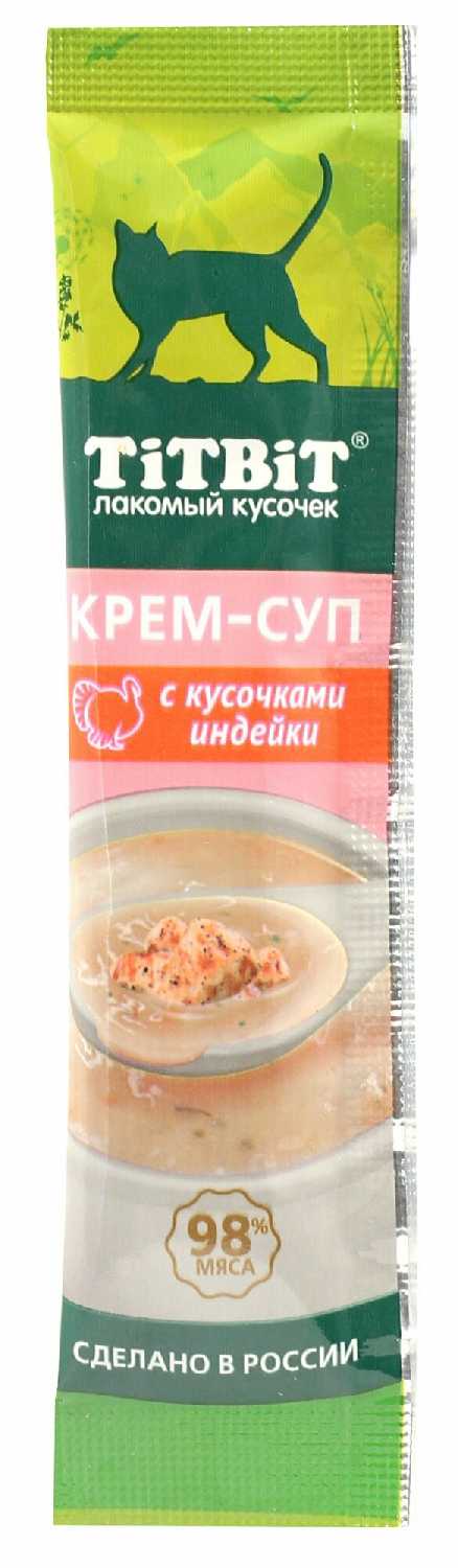Лакомство для кошек TiTBiT Крем-суп с кусочками индейки фотография 12