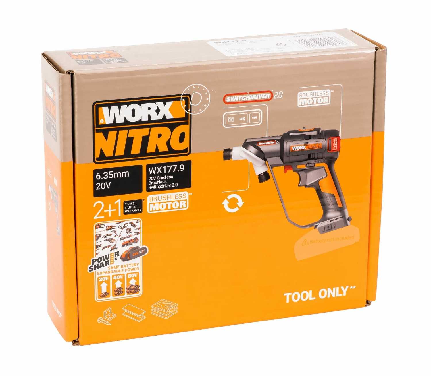 Аккумуляторная бесщёточная дрель-шуруповерт WORX Switchdriver 2.0 [WX177] фотография 2
