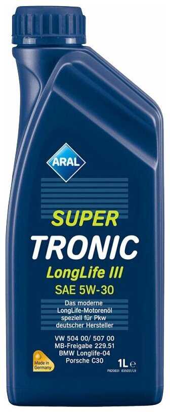 Синтетическое моторное масло ARAL Super Tronic Longlife III SAE 5W-30