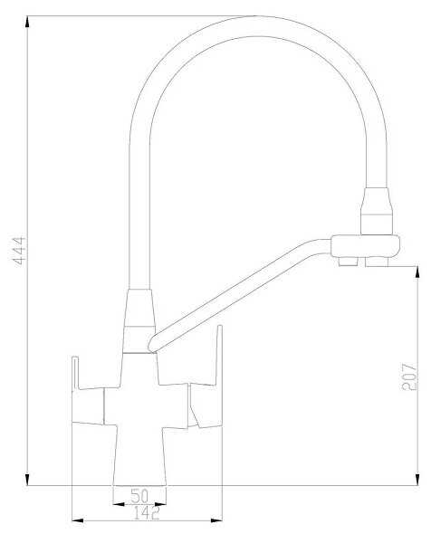 Смеситель для кухни (мойки) STEEL HAMMER SH 903-6 color CR, рычажный фотография 1