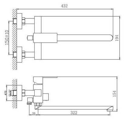 Смеситель для ванны и душа HAIBA HB22803 фотография 11