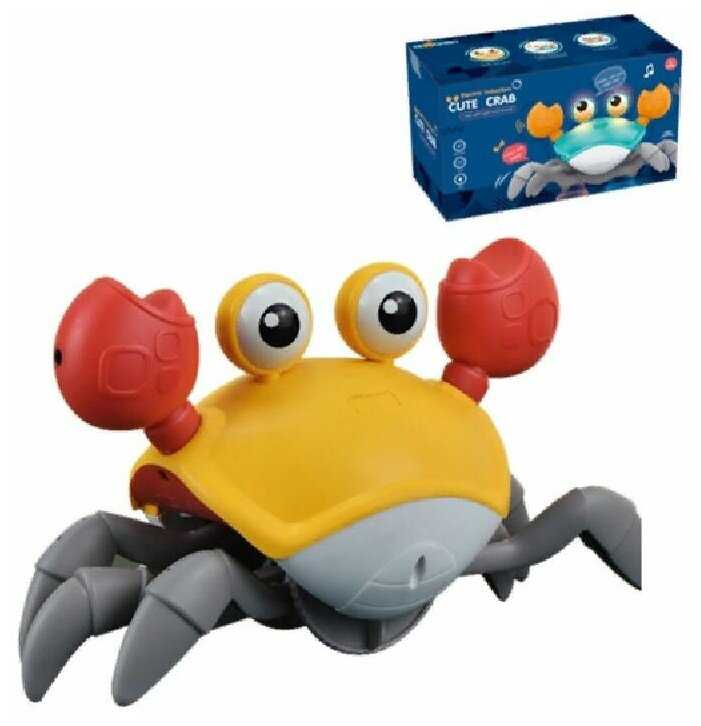 Интерактивная сенсорная музыкальная игрушка Бегающий Крабик cute crab (QC-1Y) фотография 1