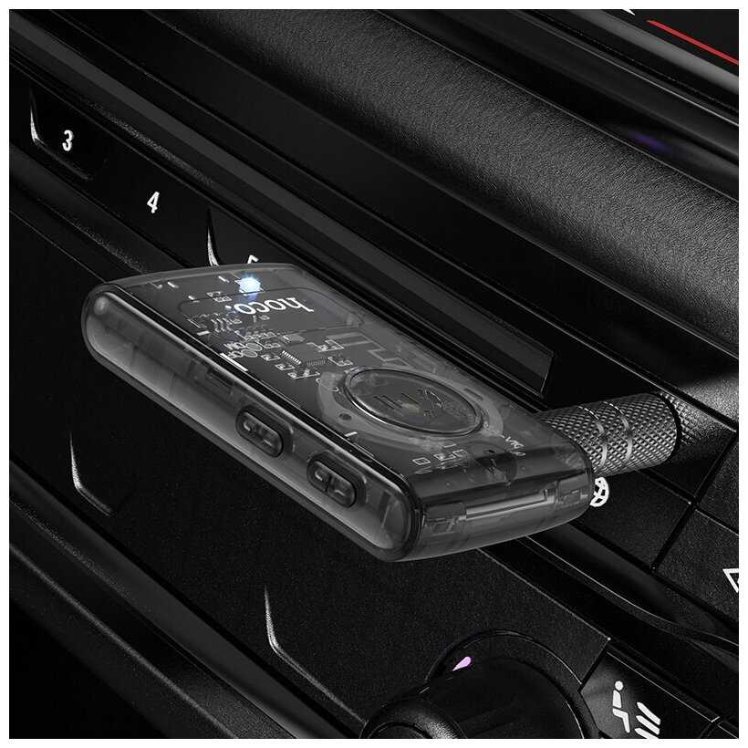 Автомобильный Bluetooth-приемник HOCO E66 (Transparent discovery edition) фотография 1