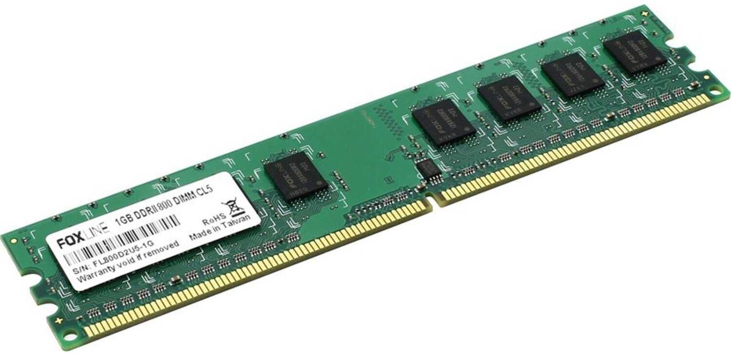 Оперативная память Foxline 1 ГБ DDR2 DIMM CL5 (FL800D2U5-1G) фотография 2