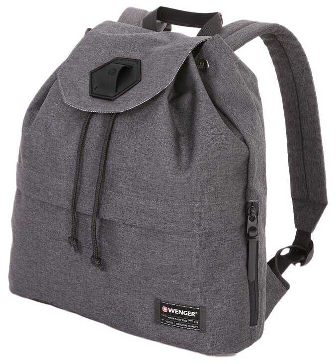 Рюкзак WENGER 13', cерый, ткань Grey Heather/ полиэстер 600D PU , 33х13х39 см, 16 л