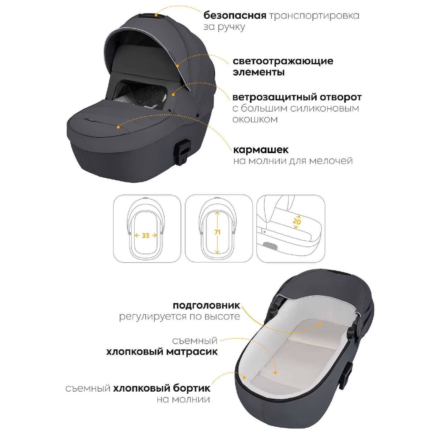 Коляска для новорожденных Jovola Swift фотография 14