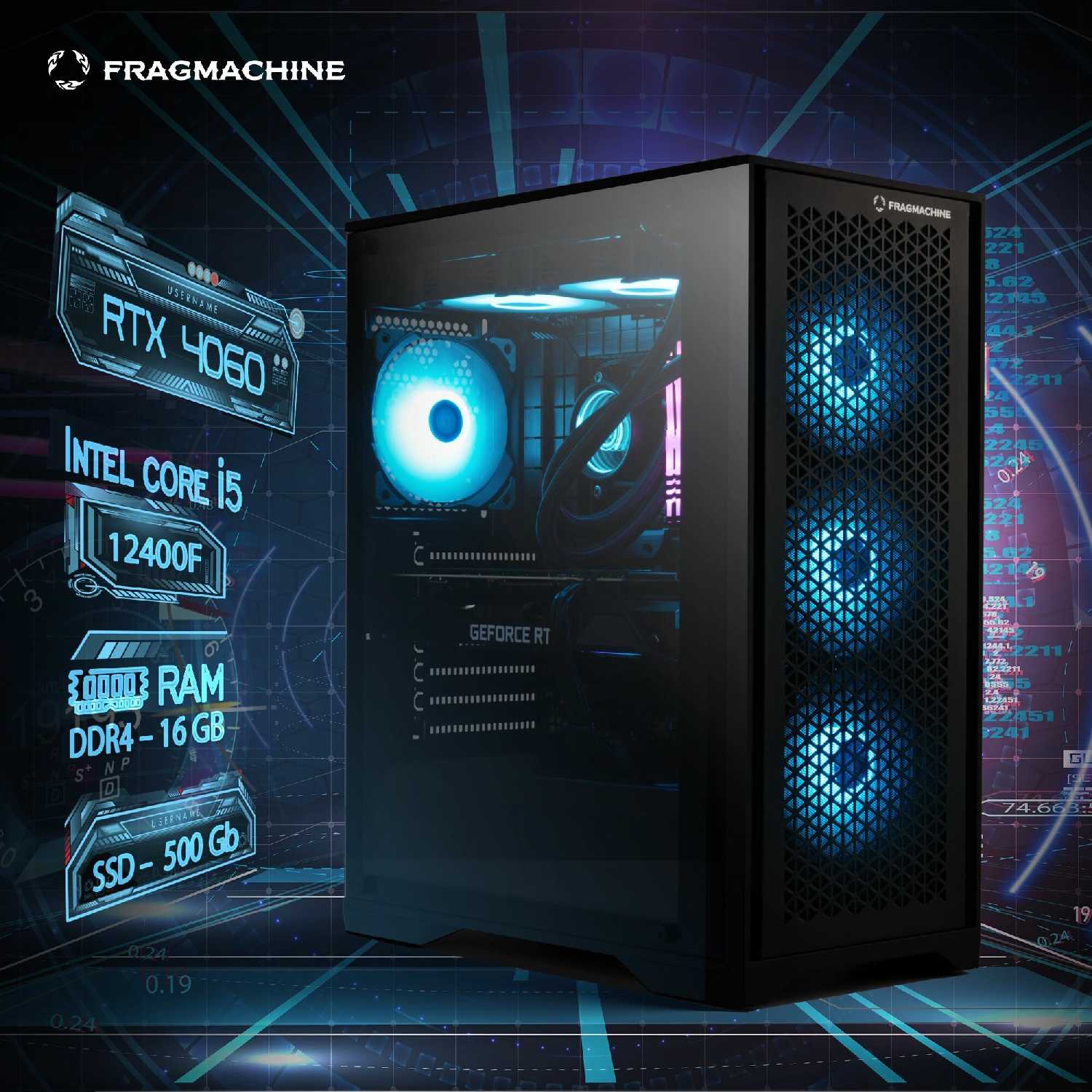 Игровой компьютер FragMachine Air 3105 (i5-10400F, 16GB DDR4, SSD 500Gb, RTX 3060 8Gb) фотография 20