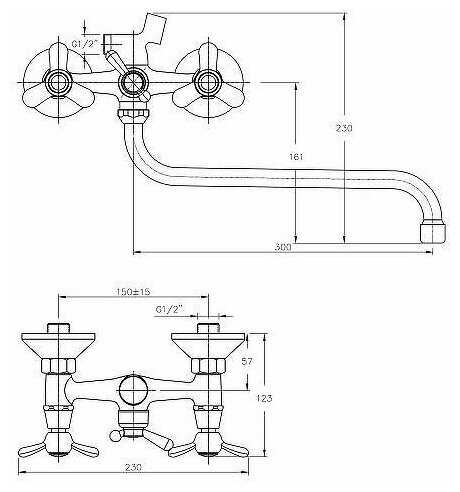 Смеситель для ванны Haiba HB2212 фотография 1