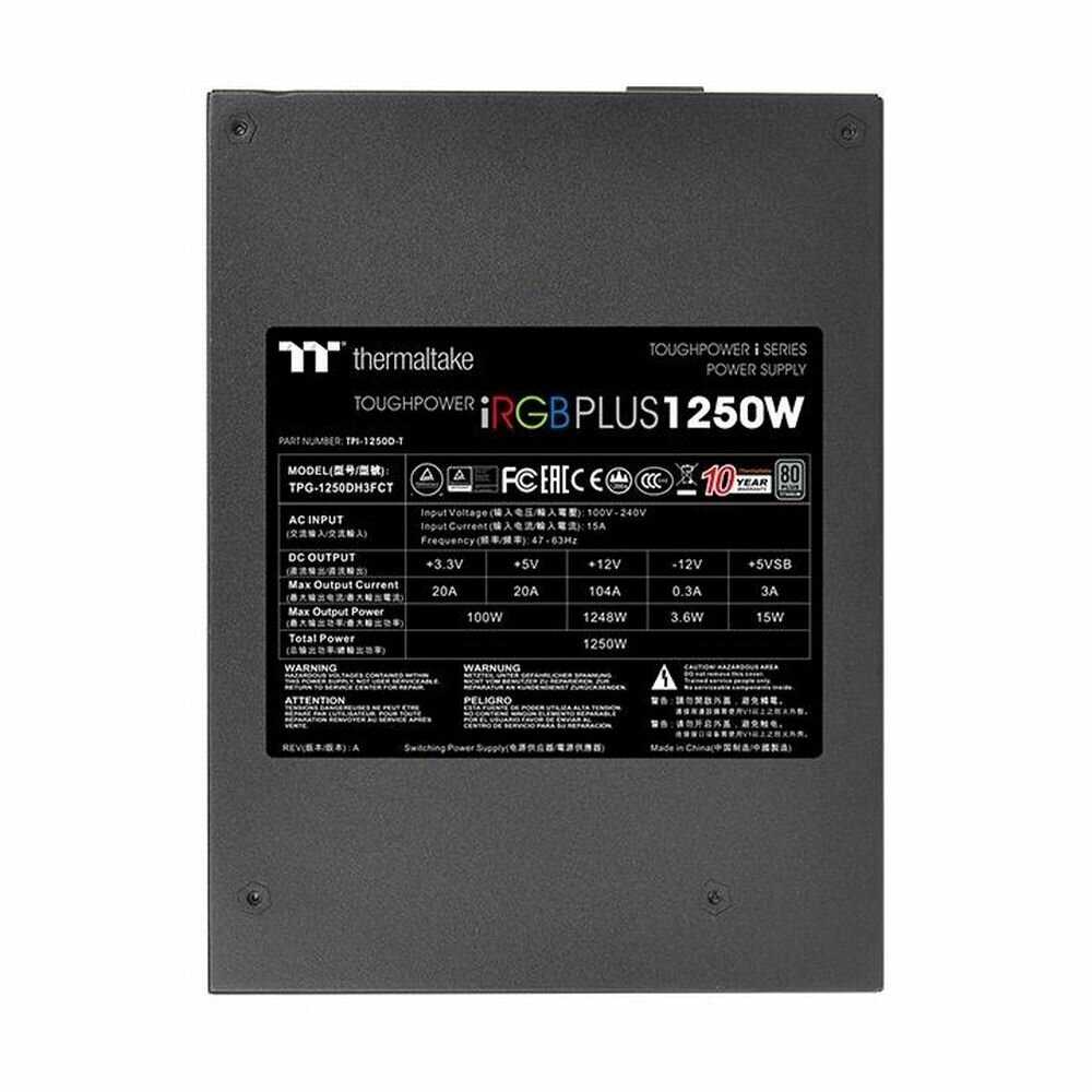 Блок питания THERMALTAKE Toughpower iRGB PLUS 1250W Titanium (PS-TPI-1250F3FDTE-1) фотография 5