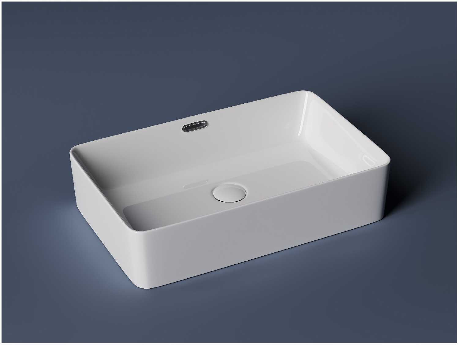 Накладная раковина Ceramica Nova Element CN5025 прямоугольная с переливом 60х38 фотография 5