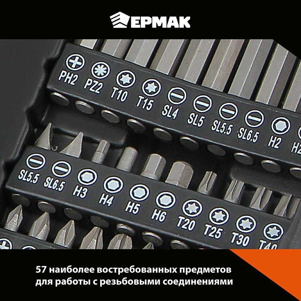Аккумуляторные дрели и шуруповерты Ермак Набор инструментов 