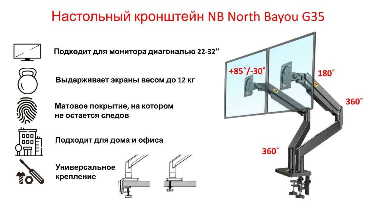 Кронштейн NB North Bayou G32 для мониторов 22-32