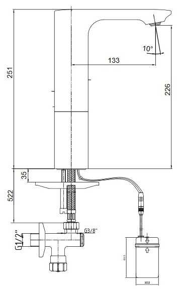 Смеситель для душа E.C.A. Photocell 108 108 040, рычажный фотография 1