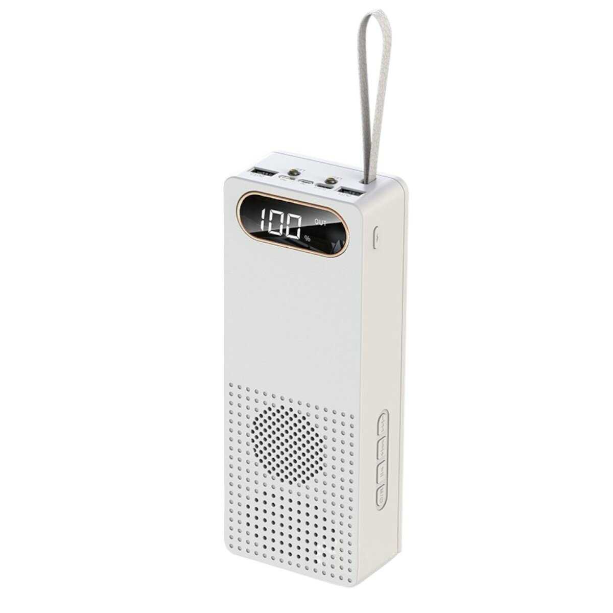 Корпус ABC для повербанка с колонкой и фонариком для аккумуляторов 18650 черный фотография 10