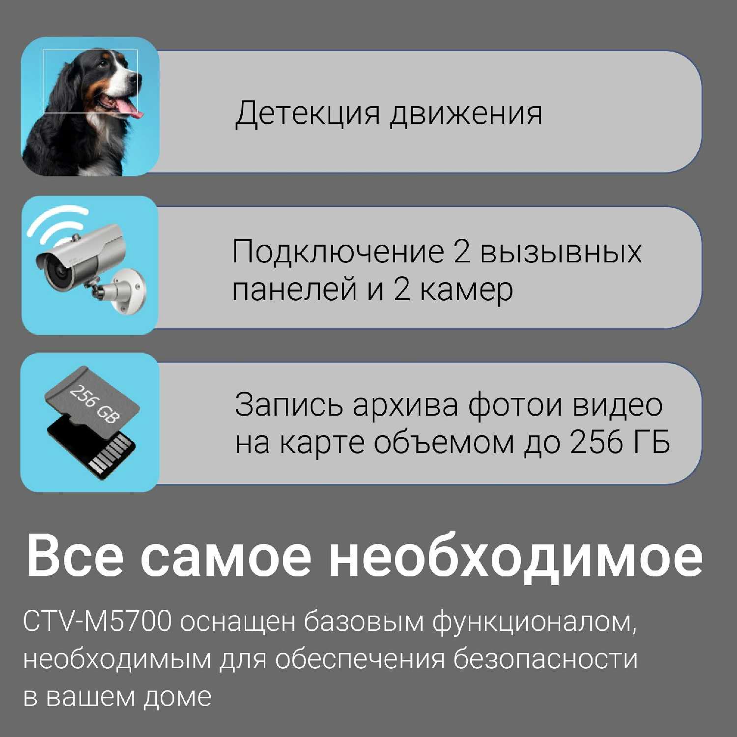 CTV Монитор видеодомофона с Wi-Fi (M5700) фотография 17