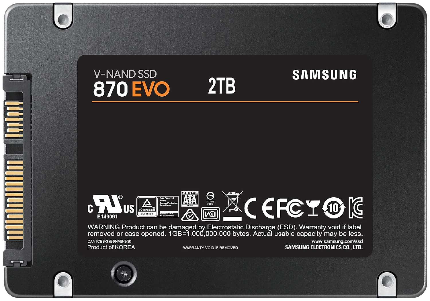 Твердотельный накопитель Samsung 870 EVO SATA (MZ-77E2T0BW) фотография 4