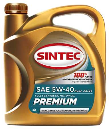 Синтетическое моторное масло SINTEC Premium SAE 5W-40 ACEA A3/B4 фотография 1