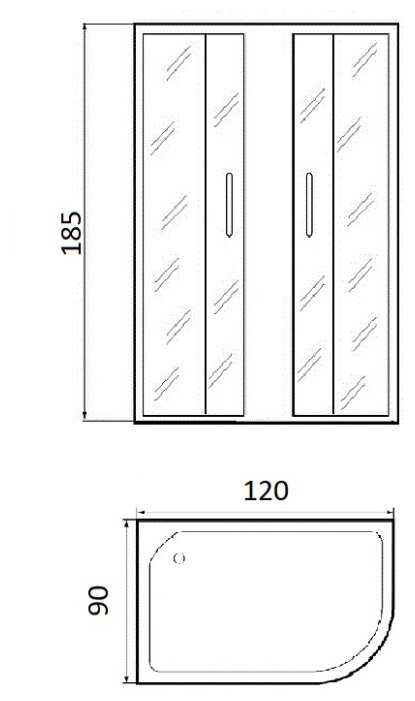 Душевой уголок River Don XL 120/90/26 L без поддона 120см*90см фотография 2