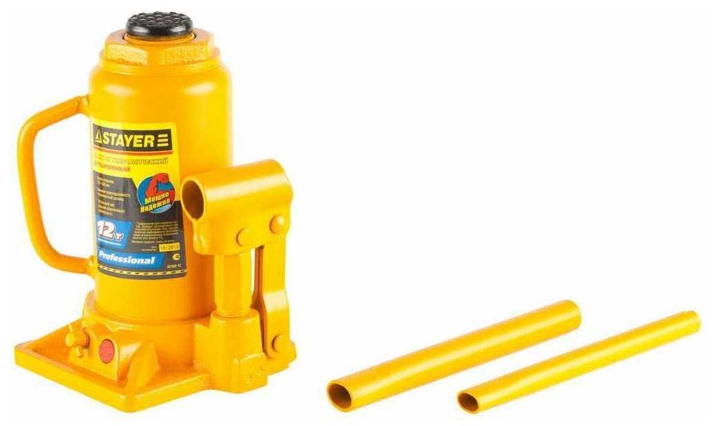 Домкрат бутылочный гидравлический STAYER Red Force (43160-12) фотография 7