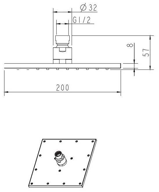 Верхний душ Omnires SlimLine WG220, хром фотография 1