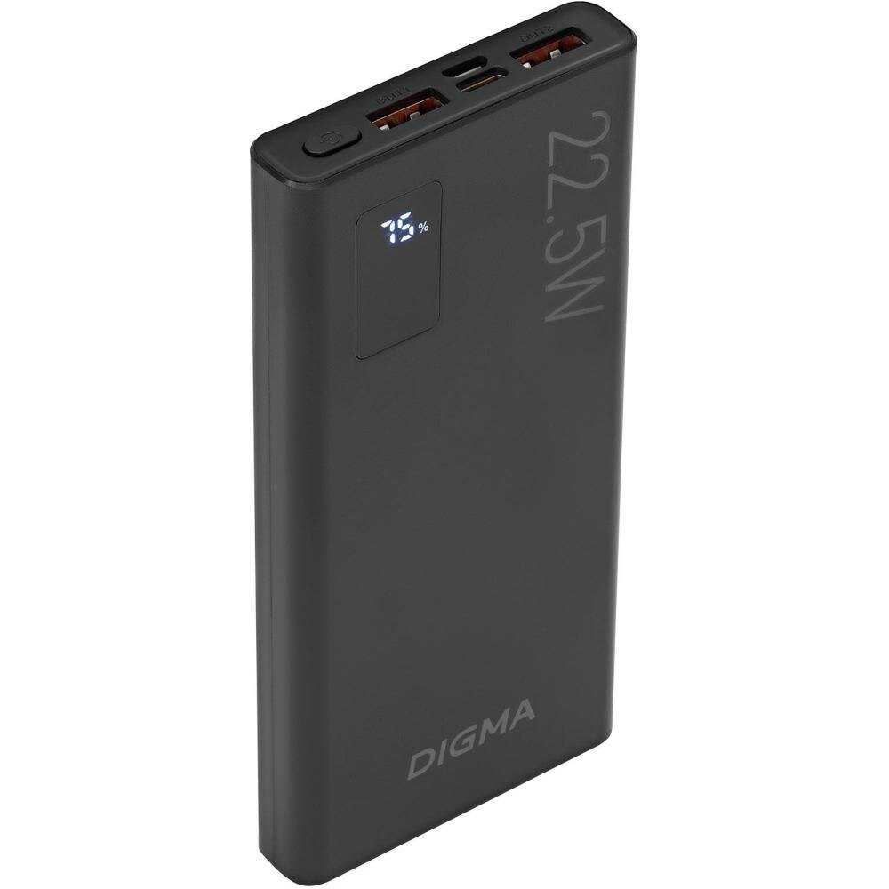 Мобильный аккумулятор Digma DGPF10A 10000mAh QC3.0/PD3.0 22.5W 5A 2xUSB-A/USB-C (DGPF10A22PBK) фотография 7