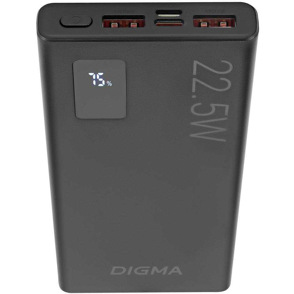 Мобильный аккумулятор Digma DGPF10A 10000mAh QC3.0/PD3.0 22.5W 5A 2xUSB-A/USB-C (DGPF10A22PBK) фотография 8